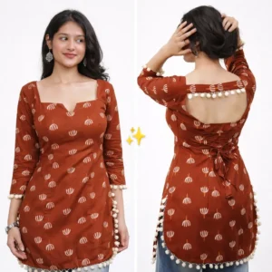Terra Charm – Boho Back-Tie Kurta Set